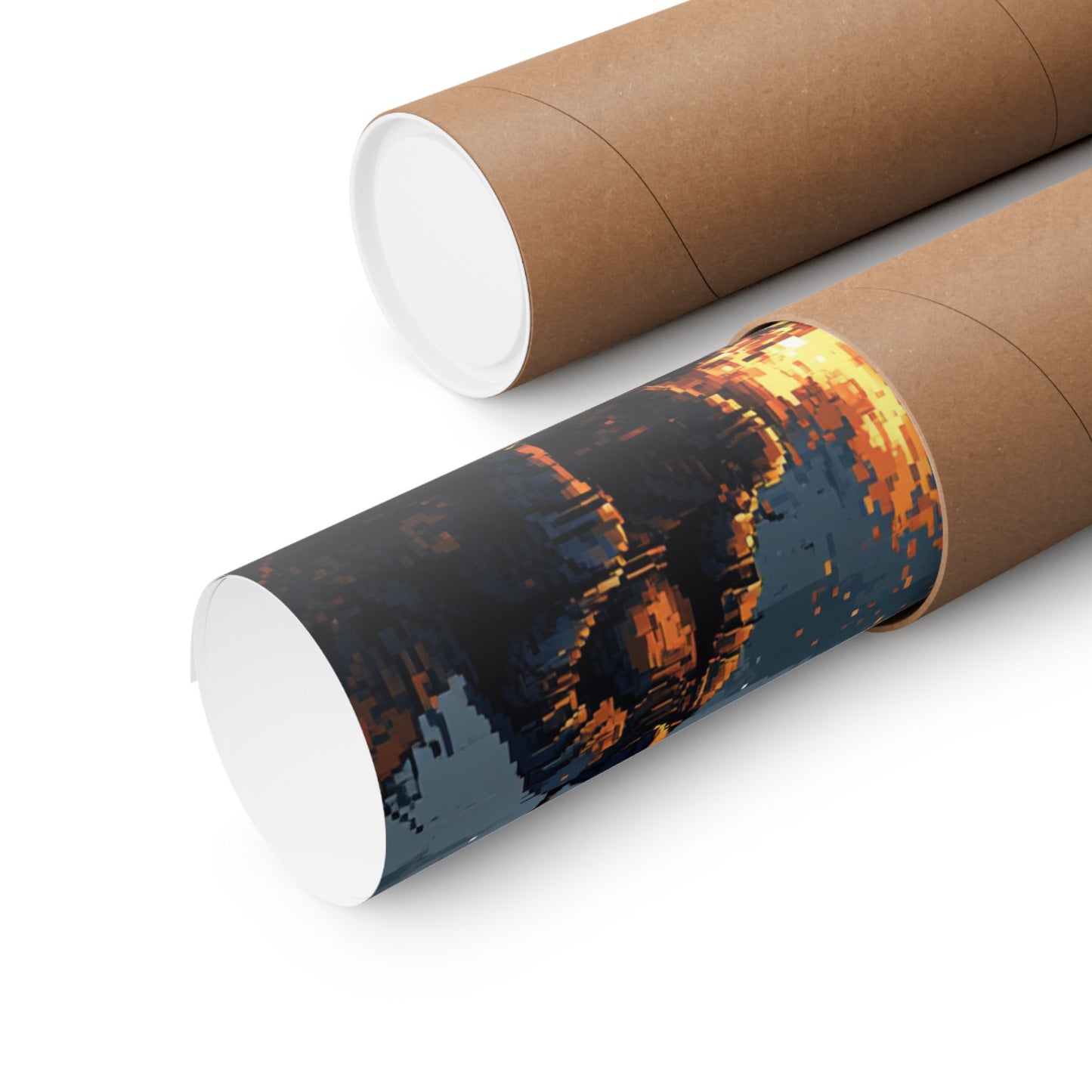 Epic Knight Campfire Matte Vertical Poster - Retro Pixel Art Decor