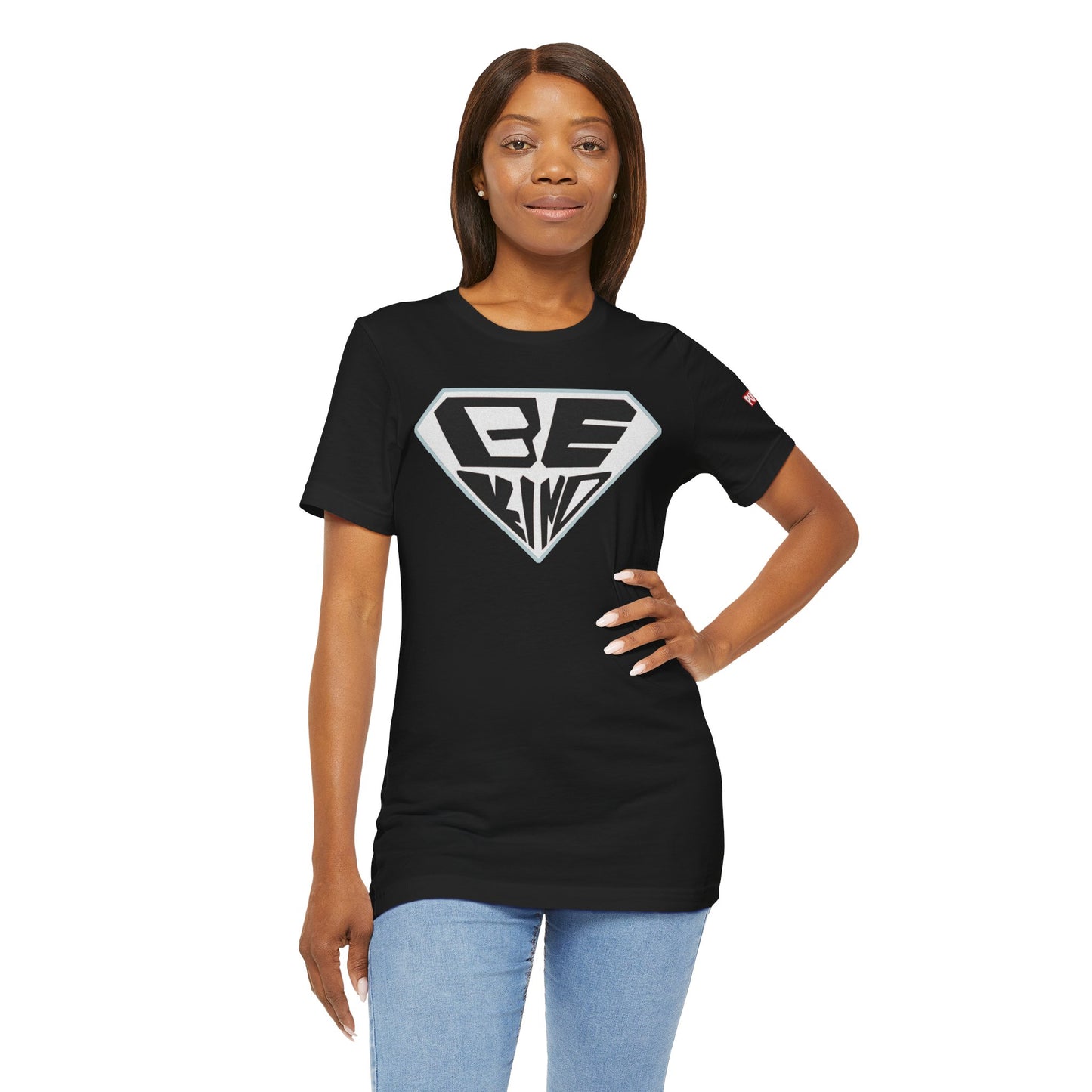 Be Kind T-Shirt — Superhero Emblem Positive Message Tee