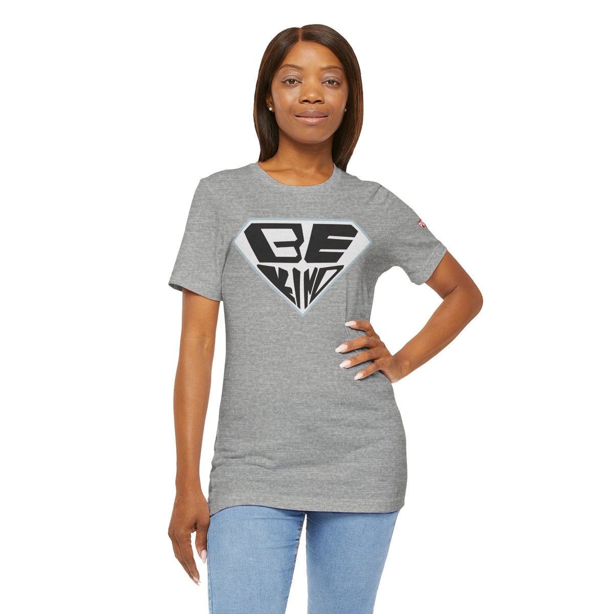 Be Kind T-Shirt — Superhero Emblem Positive Message Tee