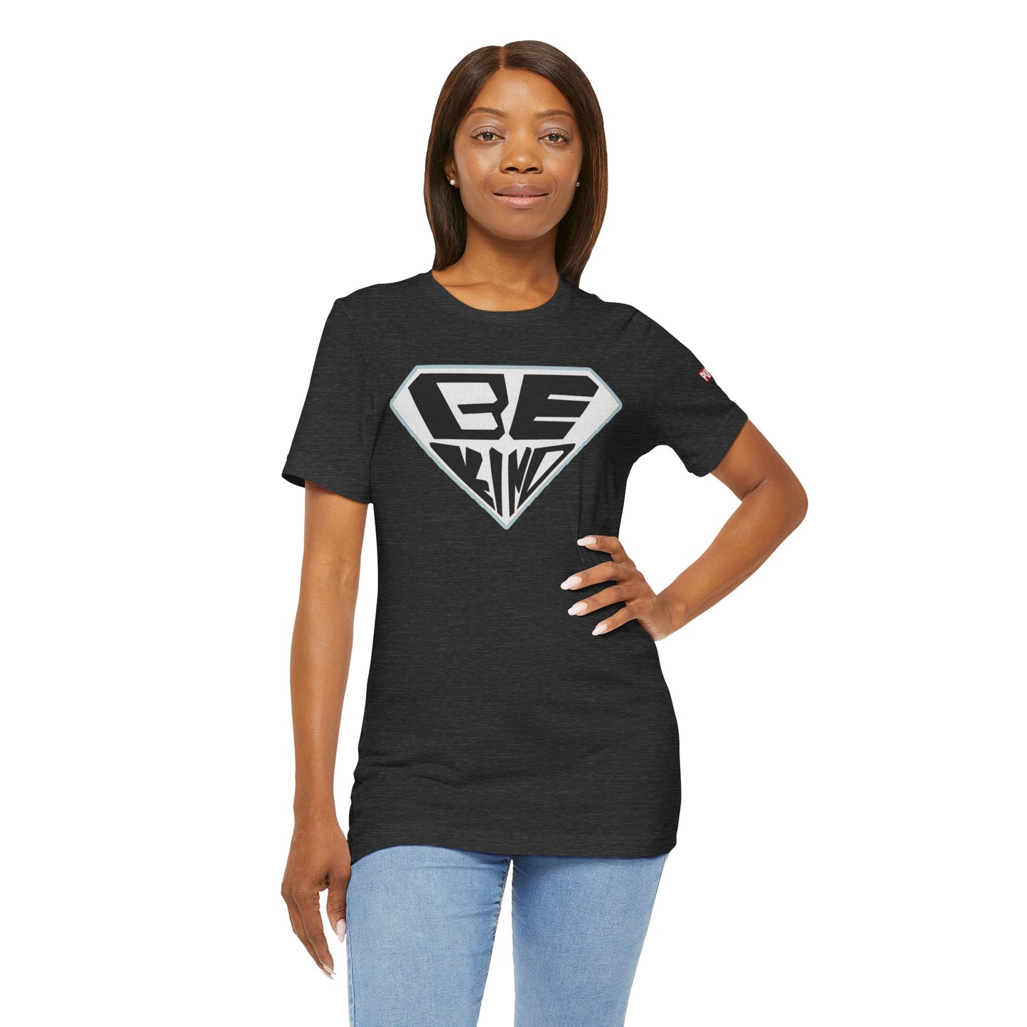 Be Kind T-Shirt — Superhero Emblem Positive Message Tee