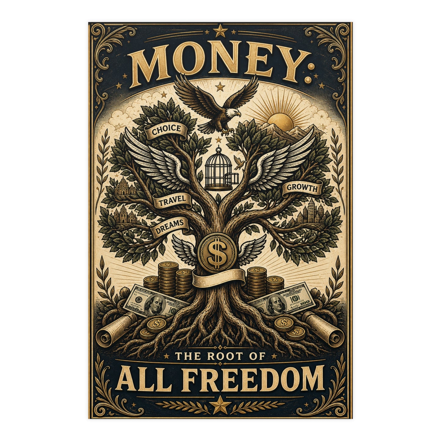 Money: The Root of All Freedom — Matte Poster