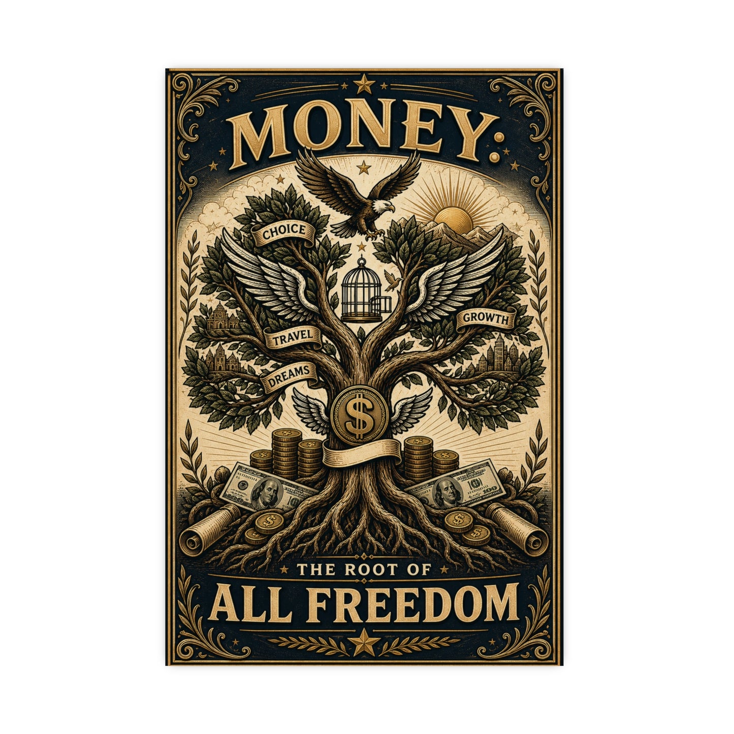 Money: The Root of All Freedom — Matte Poster