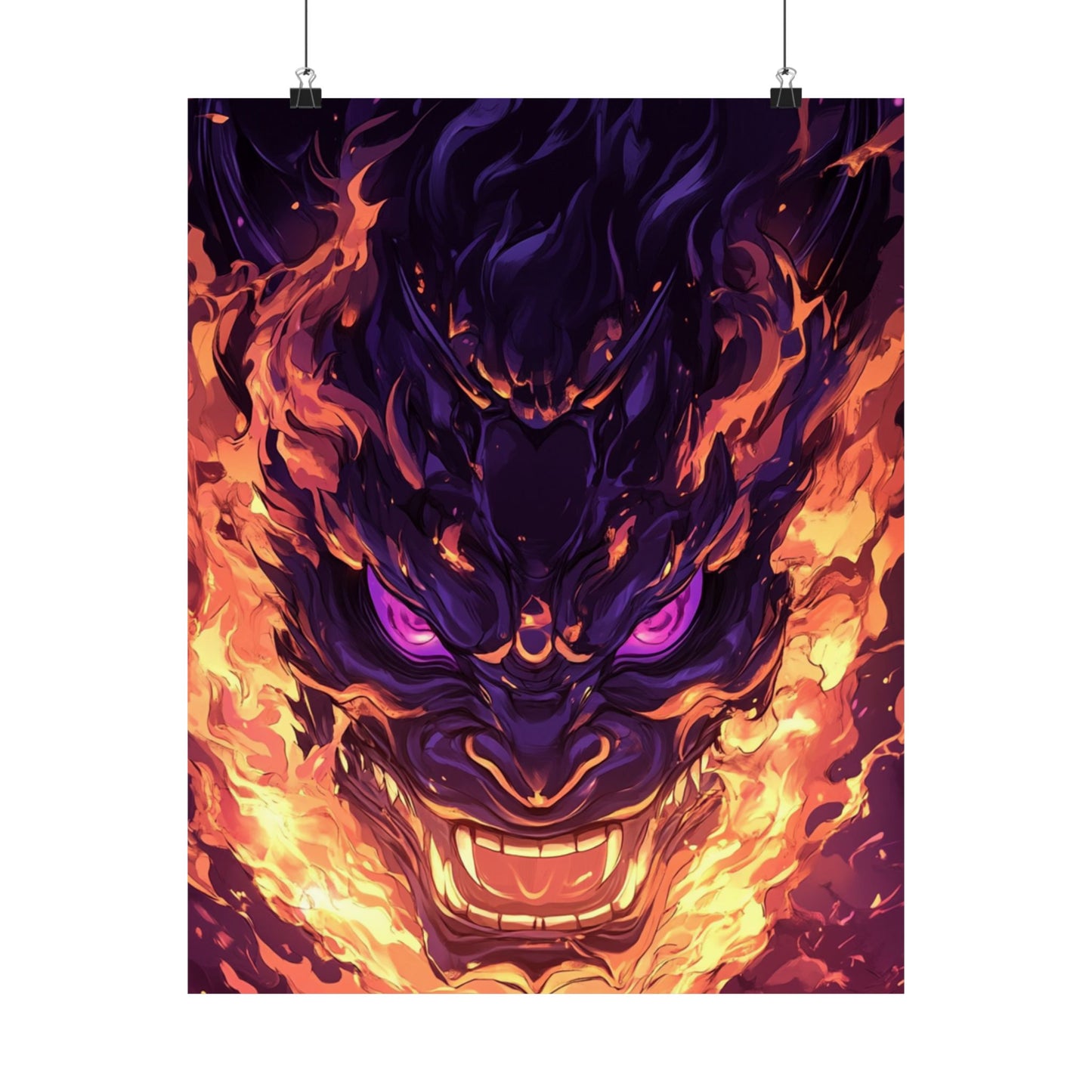 Fiery Dragon Art Vertical Poster - Matte Wall Decor for Anime & Fantasy Lovers