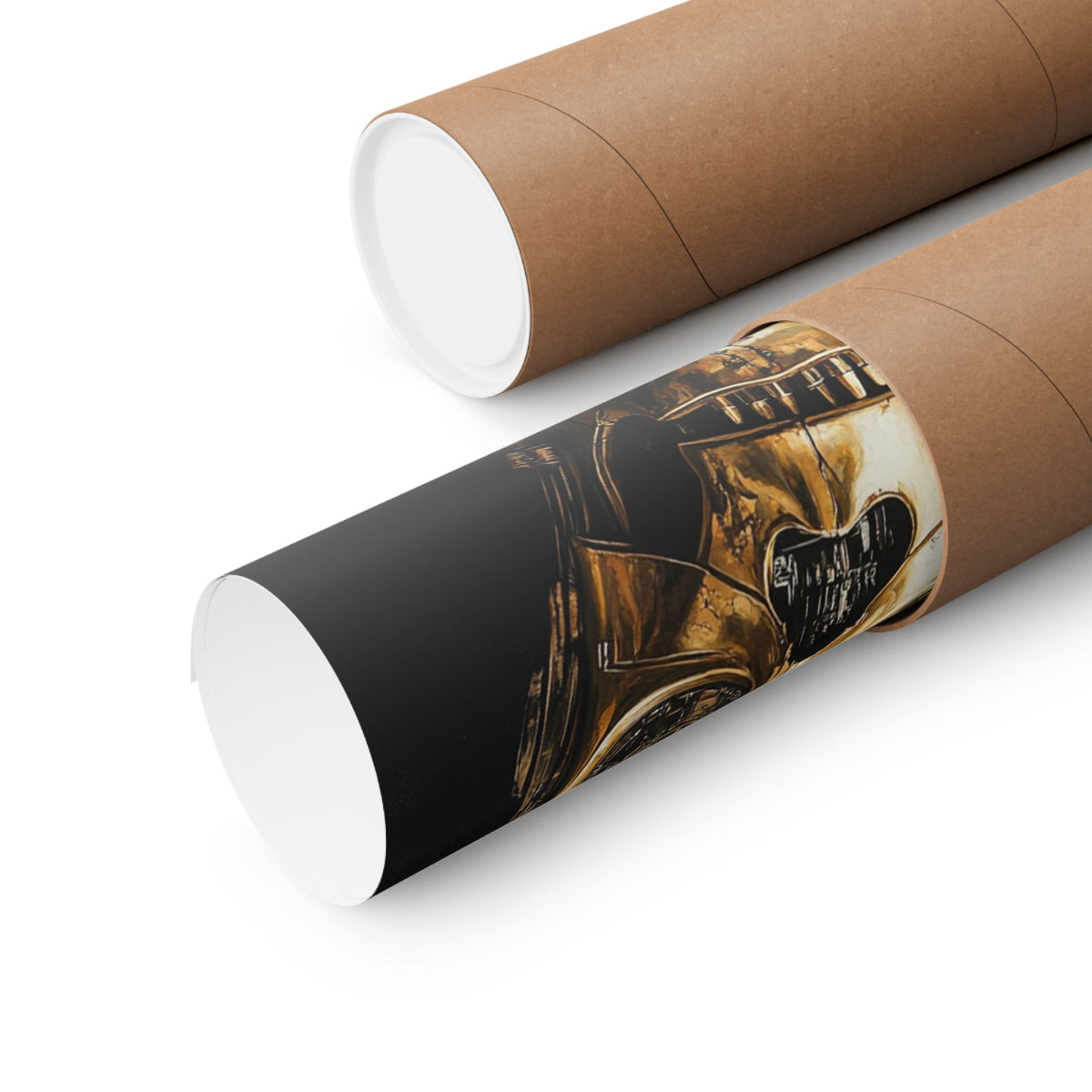 Golden Skull Robot Poster - Matte Vertical Art Print