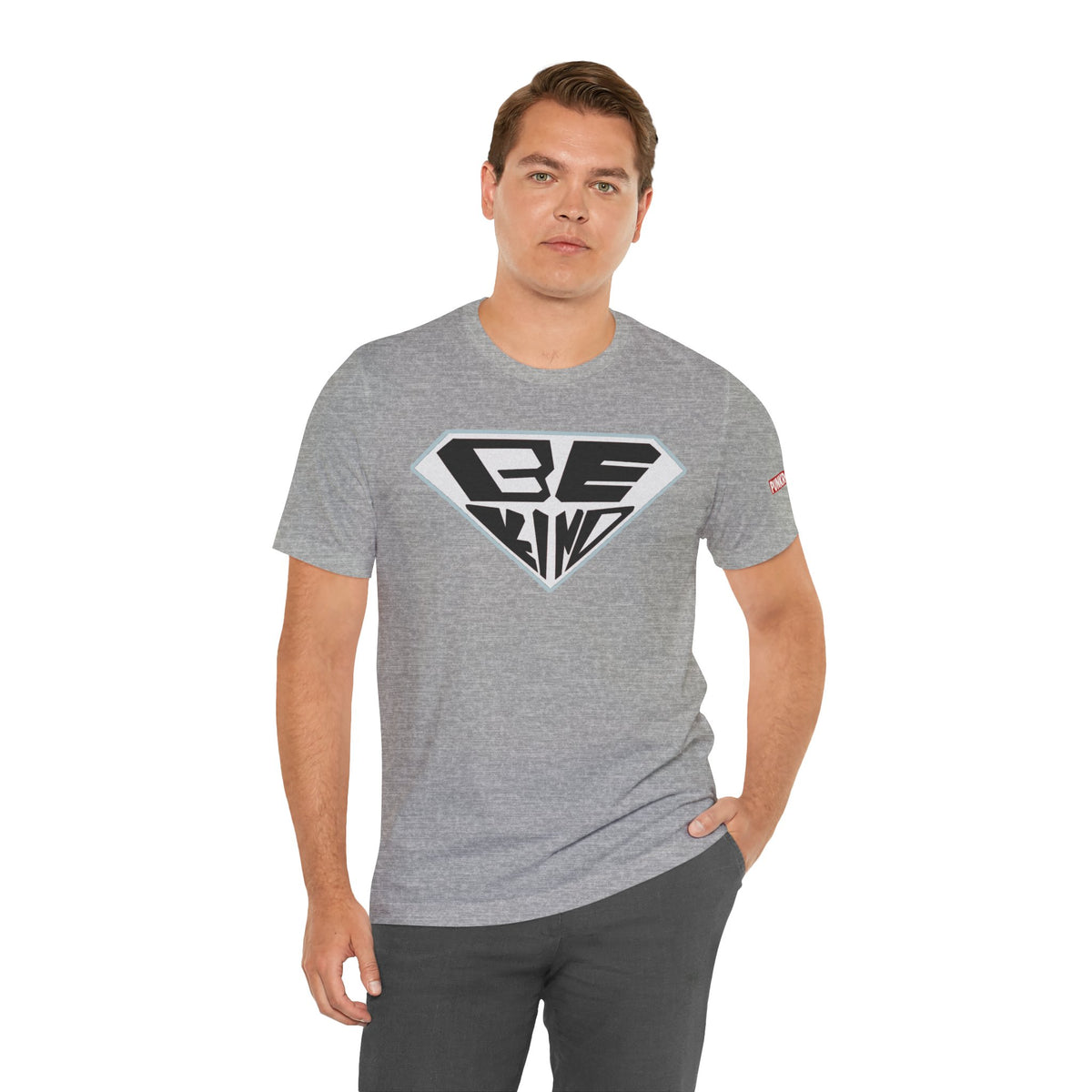 Be Kind T-Shirt — Superhero Emblem Positive Message Tee