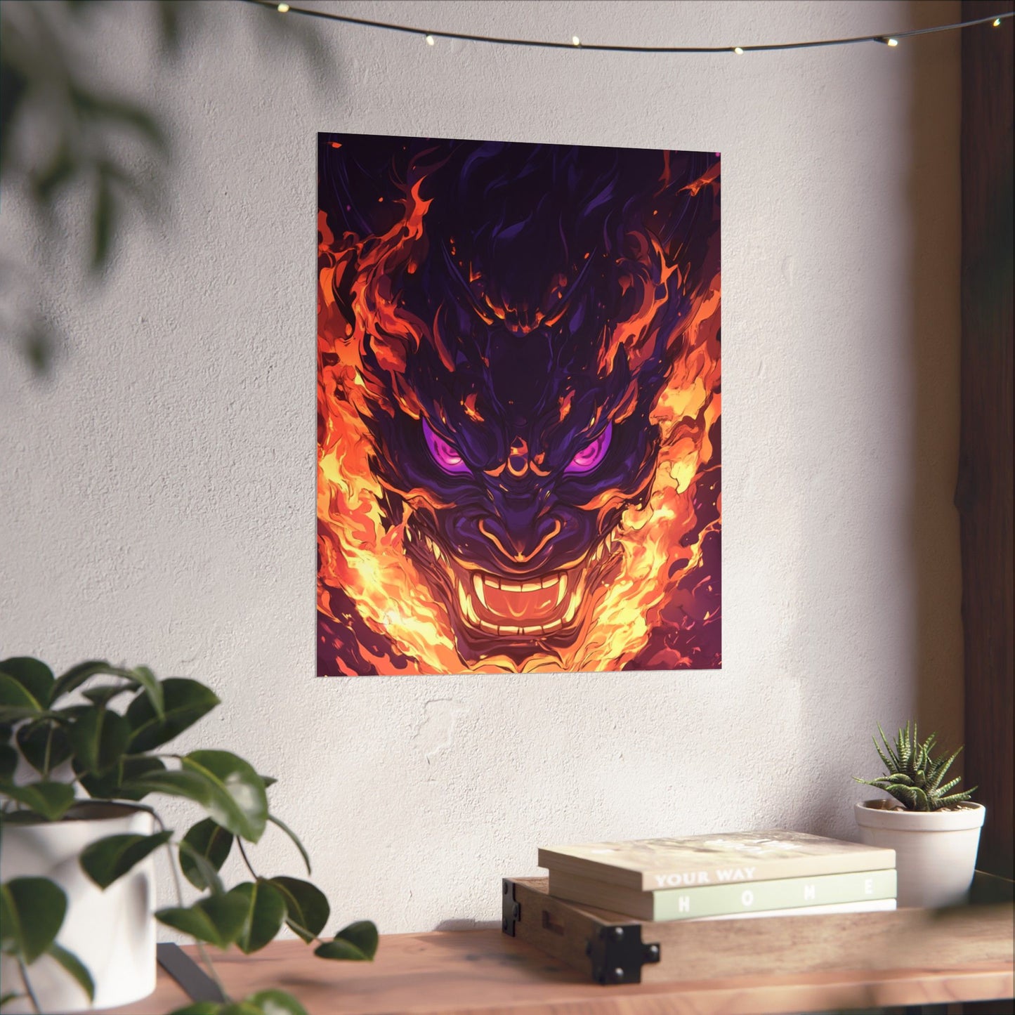 Fiery Dragon Art Vertical Poster - Matte Wall Decor for Anime & Fantasy Lovers