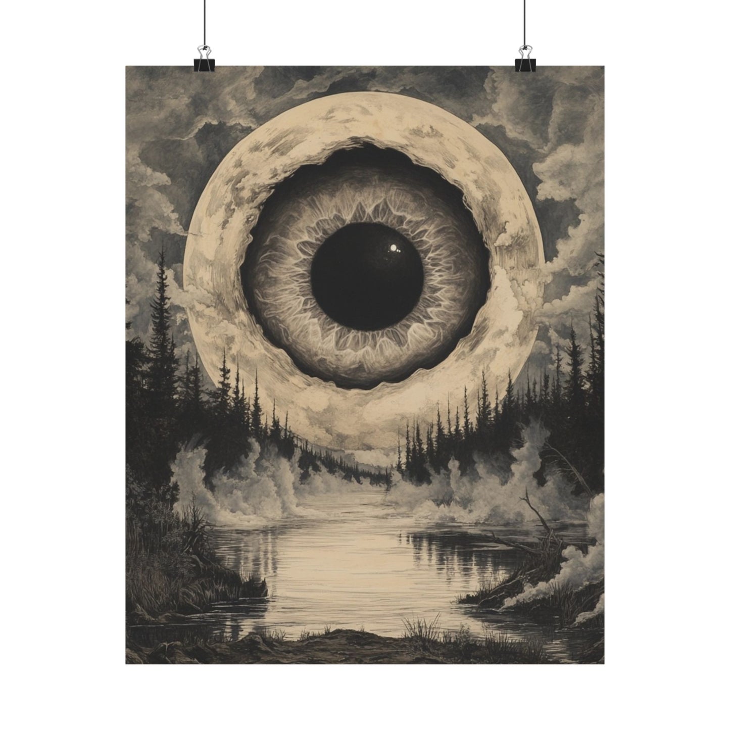 Mystical Eye Art Poster - Matte Vertical Wall Decor for Home & Office