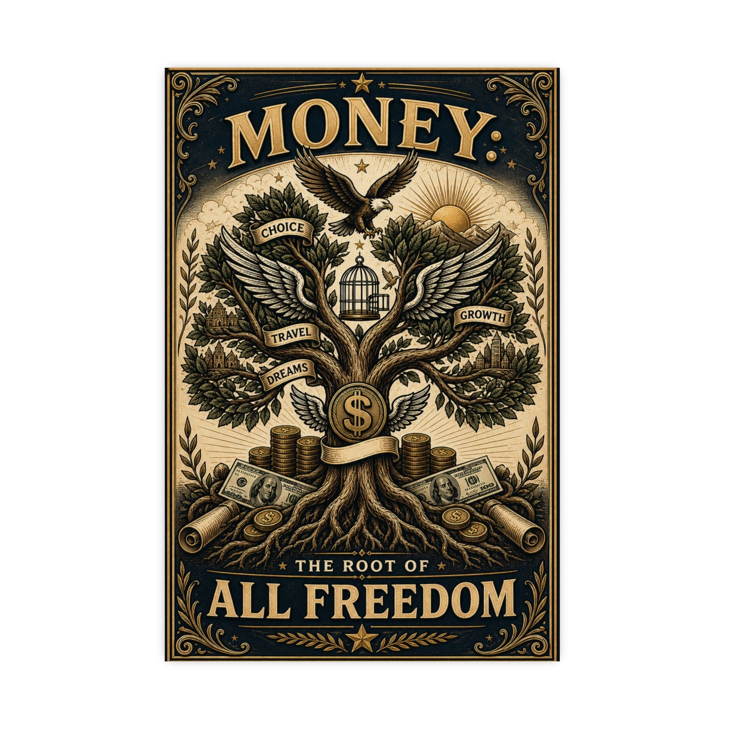 Money: The Root of All Freedom — Matte Poster