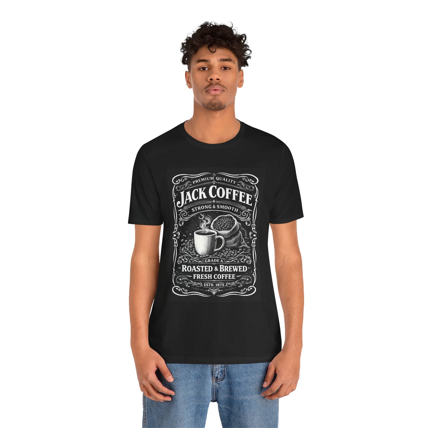 Coffee T-Shirt — "Jack Coffee" Vintage Roasted & Brewed Café Tee