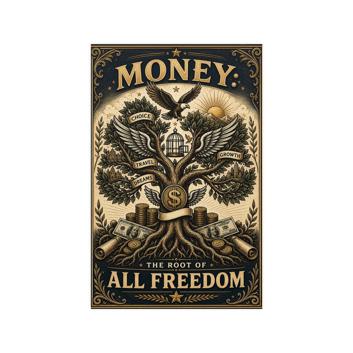 Money: The Root of All Freedom — Matte Poster