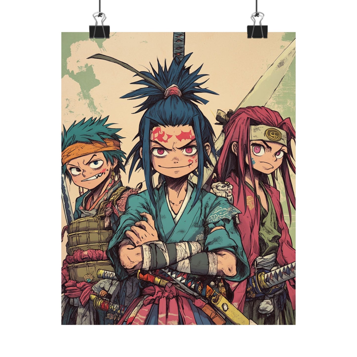 Anime Warrior Vertical Poster - Matte Wall Art for Gaming Room Decor