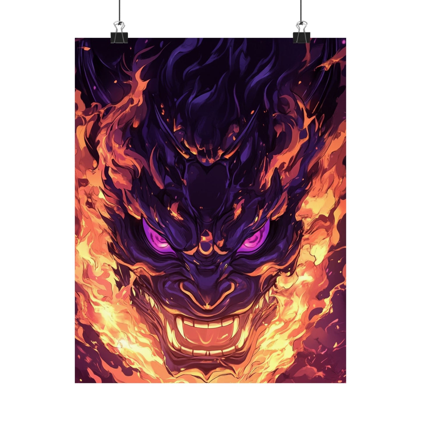 Fiery Dragon Art Vertical Poster - Matte Wall Decor for Anime & Fantasy Lovers