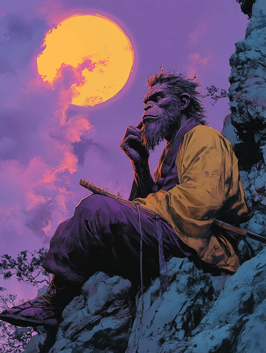 Artistic Matte Vertical Poster - Mystic Moon Guardian