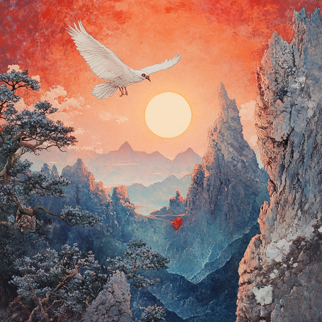 Serene Landscape Matte Vertical Posters - Mountain Sunset Art Decor
