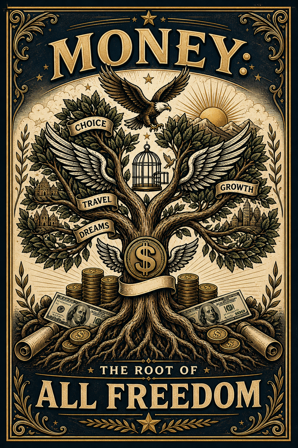 Money: The Root of All Freedom — Matte Poster