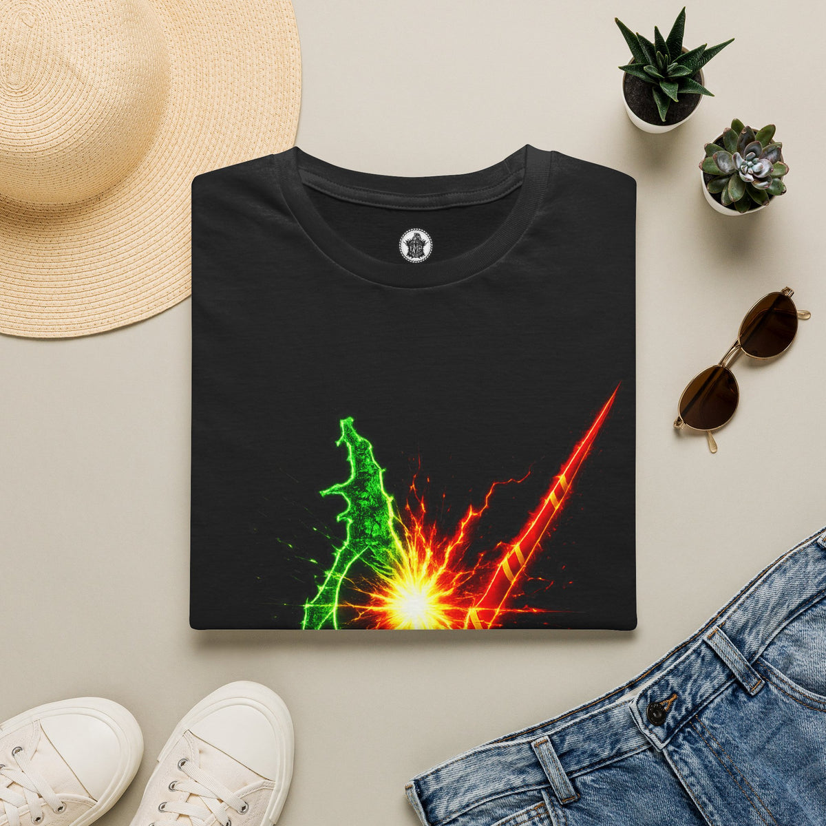 Wizard Battle Burst T-Shirt — Colorful Explosion Graphic Tee