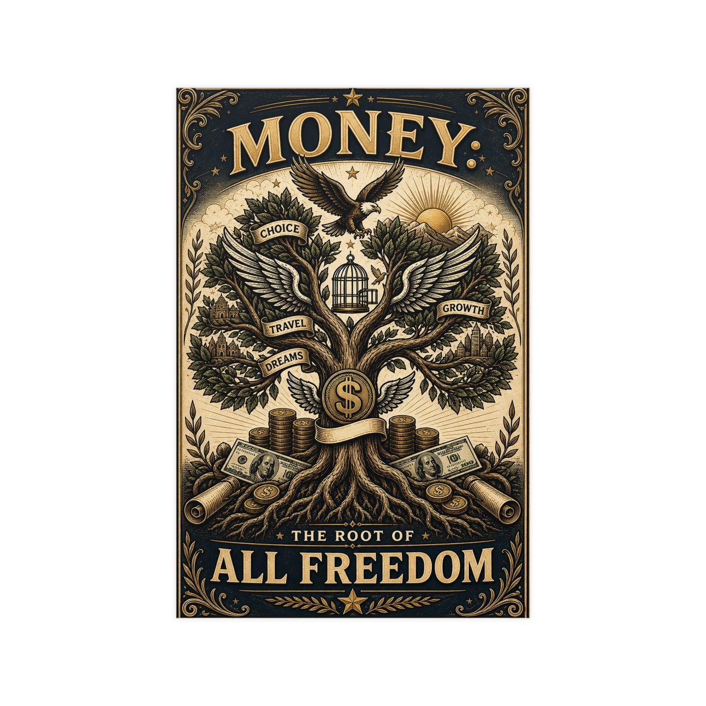 Money: The Root of All Freedom — Matte Poster