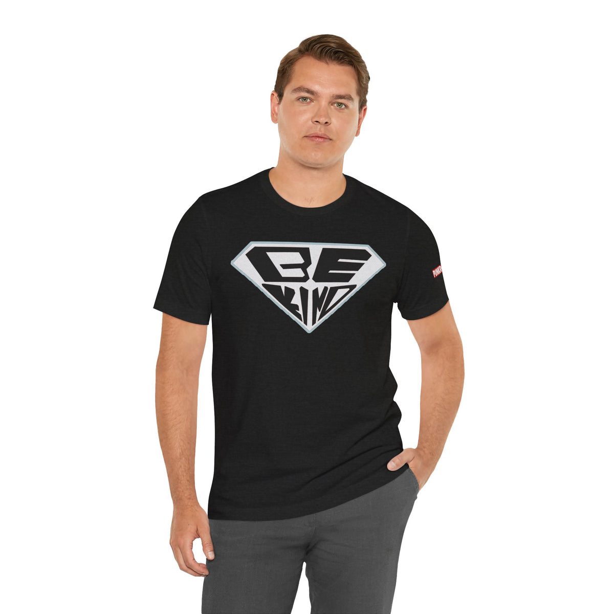 Be Kind T-Shirt — Superhero Emblem Positive Message Tee