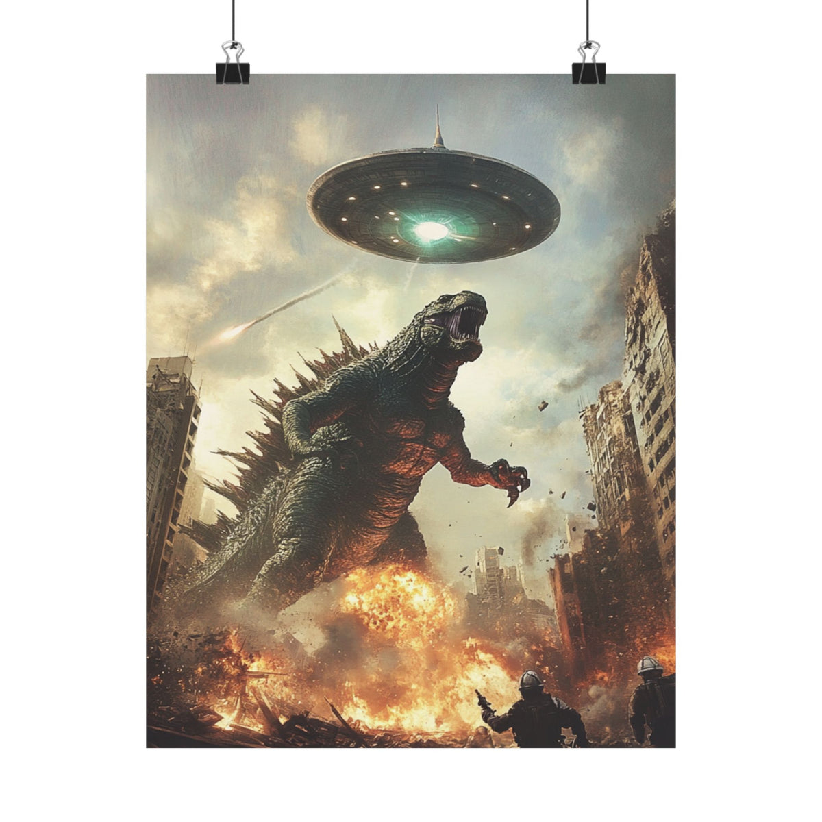 Kaiju Matte Vertical Poster - Epic Sci-Fi Wall Art for Fans