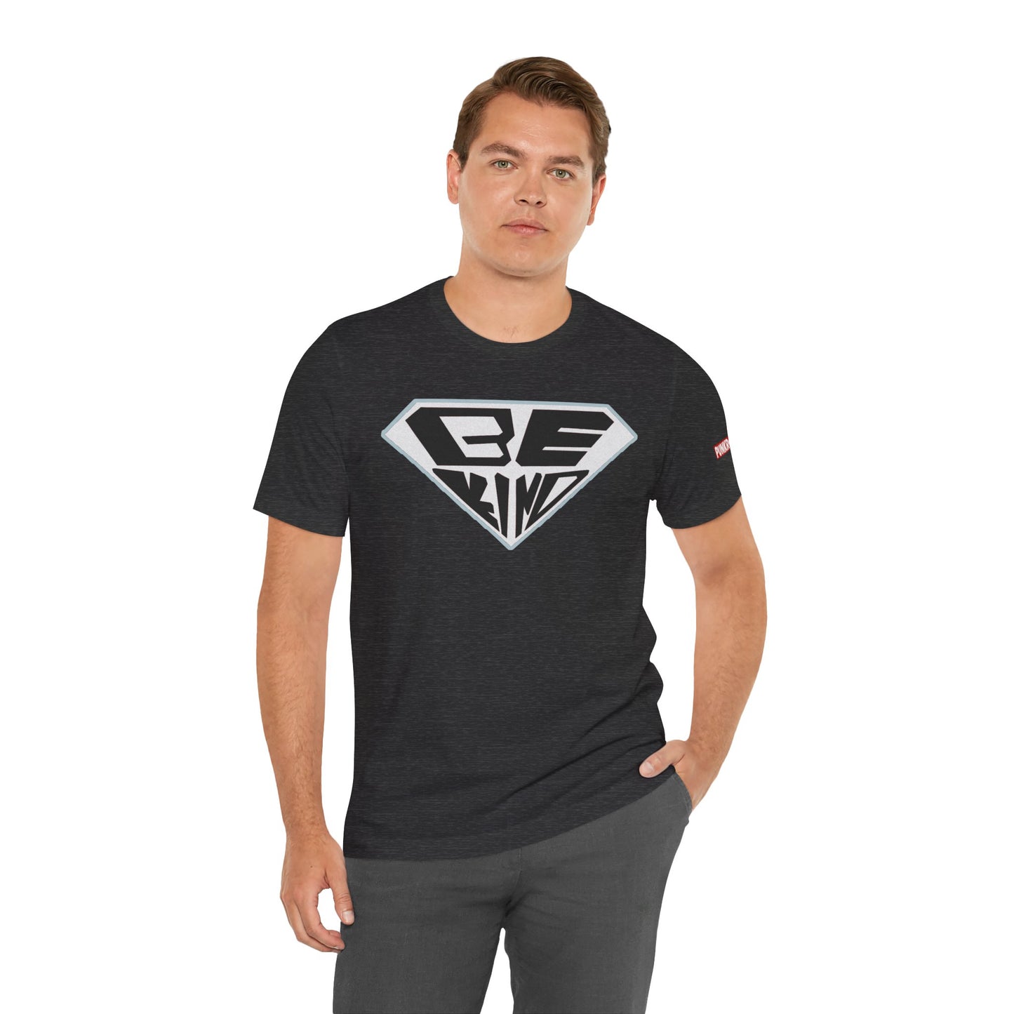 Be Kind T-Shirt — Superhero Emblem Positive Message Tee
