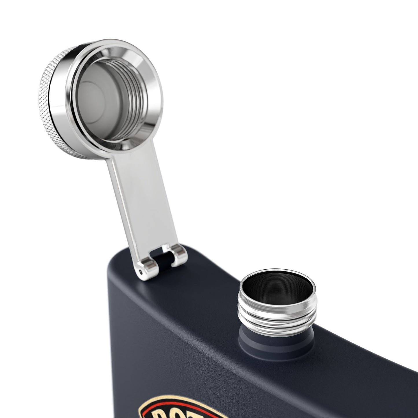 Flask — "Bottle Up Your Feelings" Retro Heart Illustration 6oz Stainless Steel Hip Flask