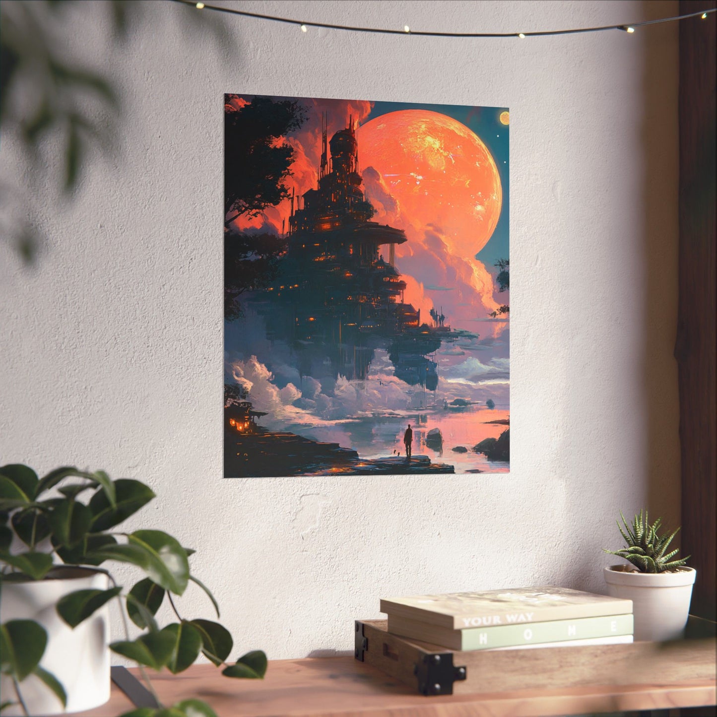 Enchanting Fantasy Matte Vertical Poster - Dreamy Moonlit Landscape