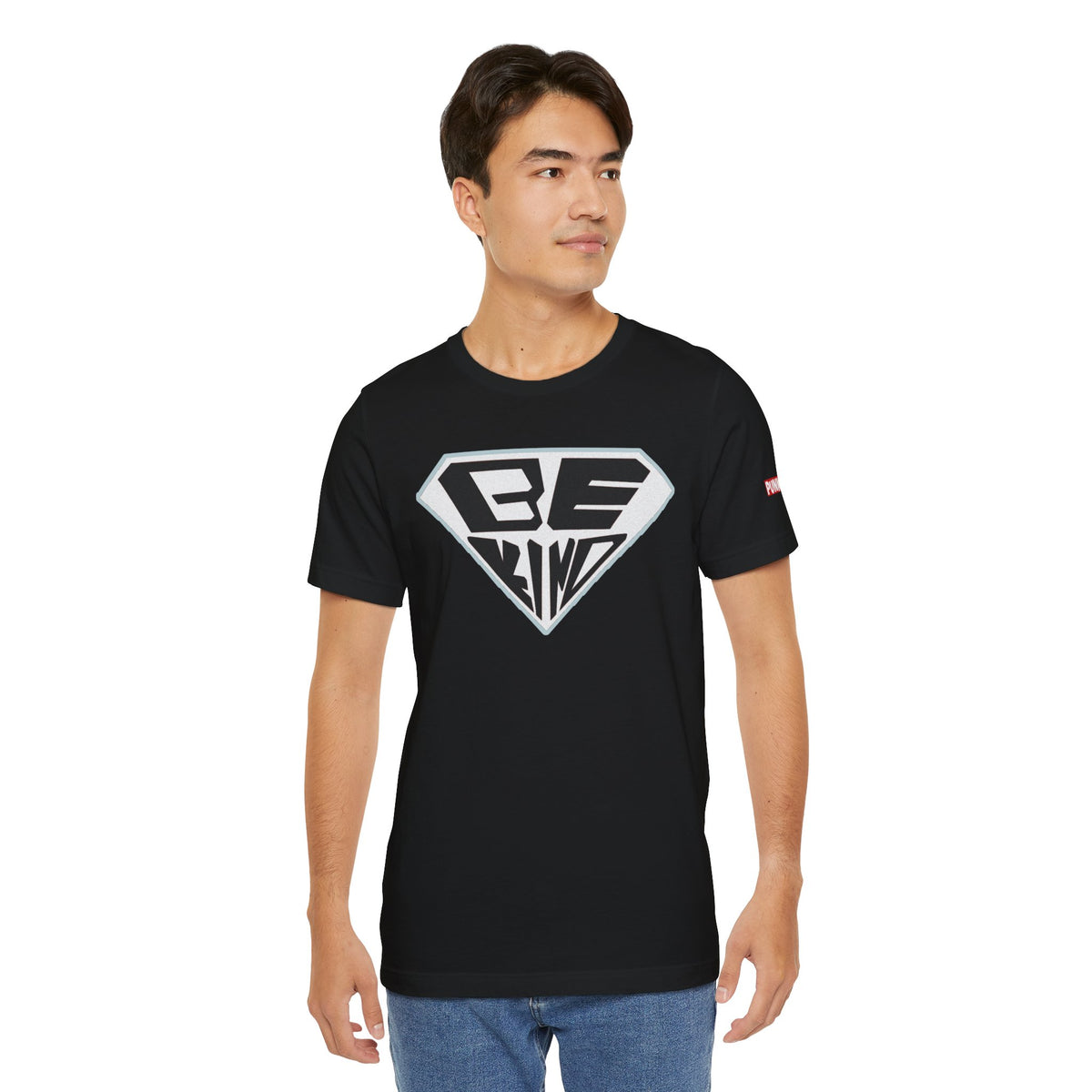 Be Kind T-Shirt — Superhero Emblem Positive Message Tee