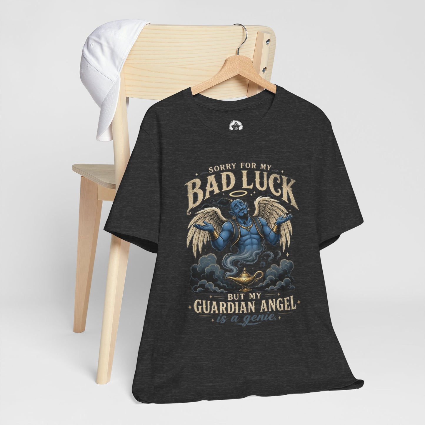 Bad Luck Guardian Angel Tee — 'Sorry for My Bad Luck But My Guardian Angel is an Genie' Graphic T-Shirt