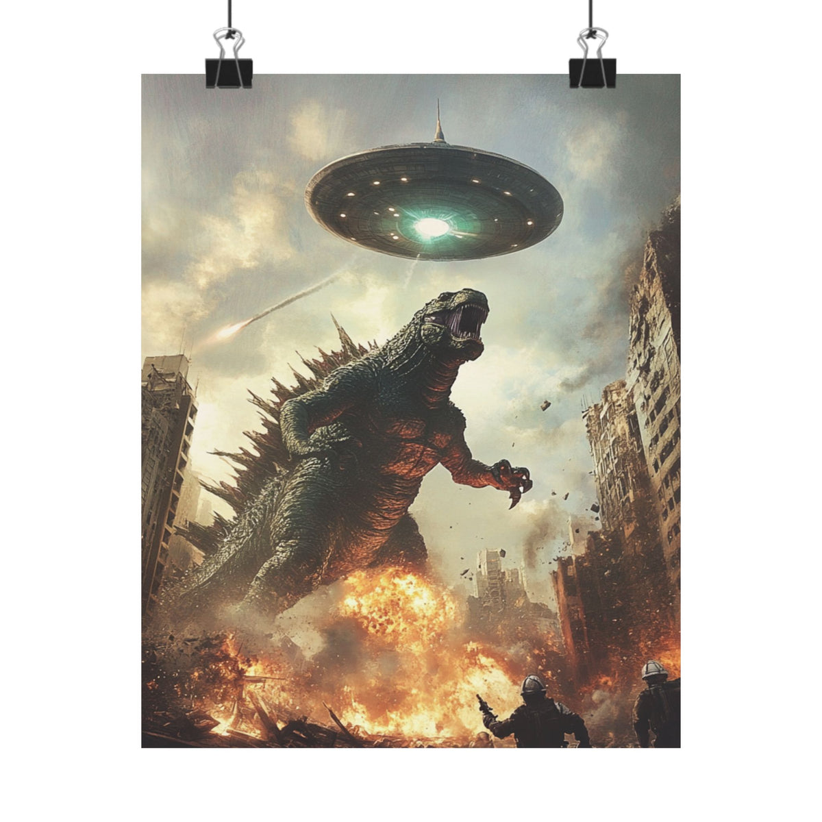 Kaiju Matte Vertical Poster - Epic Sci-Fi Wall Art for Fans